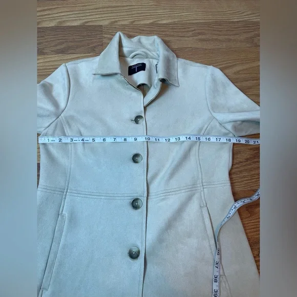 T tahari Faux suede Leather Coat jacket size S with NWT - Picture 7 of 9